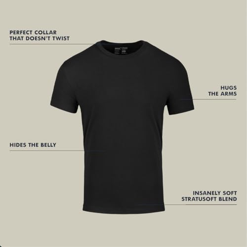 Fresh Clean Threads Men's T-Shirts 4-Pack Short Sleeve Crew Neck Premium Tees - Fitted Style, Soft Cotton-Poly Fabric, Tag-Free Comfort
