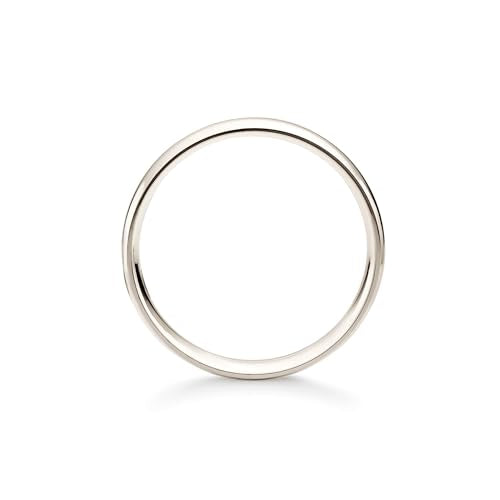 Oxford Ivy Wedding Band Solid 10K White Gold 6mm Comfort Ring, Size 10