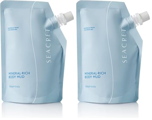SEACRET Dead Sea Mud - Mineral Rich Body Mud Treatment (Concentration of 99%) Removes Excess Oil and Dead Skin Cells (10.6 oz.) (Pack of 2)