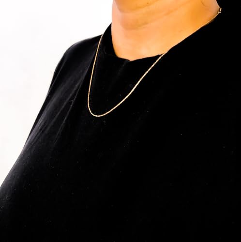 Haus of Brilliance Solid 10K Yellow Gold 1/2 mm Slim and Dainty Rope Chain Necklace, Unisex Chain - Size 18" Inches