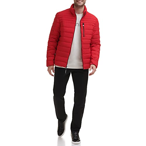 Calvin Klein Men's Classic Packable Down Jacket, Deep Red, Large