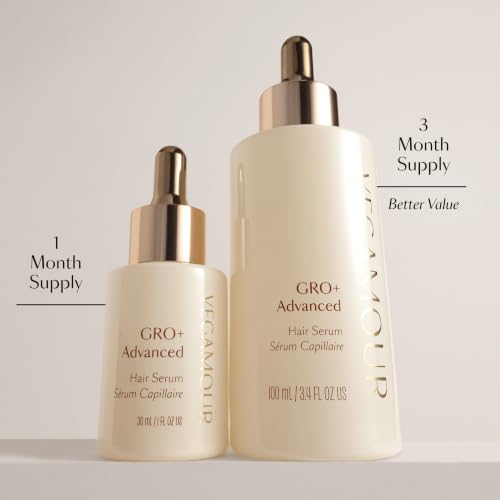 VEGAMOUR GRO+ Advanced Hair Serum, MD-Formulated - Reduces Shedding & Breakage, Fuller-Looking Hair, Balanced Scalp, Non-Oily, Vegan & Cruelty-Free