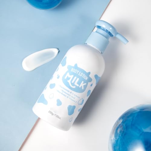 Milk Hydrating Skincare Cream, Moisturizing Skin Lotion 7.05oz- Milk Extract - Body Lotion, Hand and Body Moisturizer, Gentle Bath Wash Hydrating & Cleansing, Exfoliating Face Lotion, Nourishes Skin