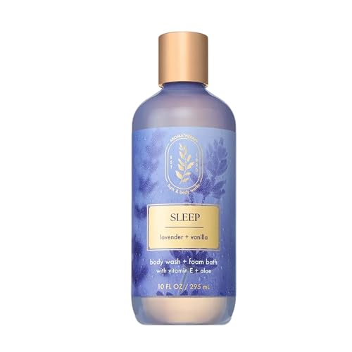Bath & Body Works Lavender Vanilla Body Wash & Foam Bath, Aromatherapy Cleanser with Vitamin E & Aloe, Non-Drying & Gentle for Daily Use, 10 fl oz - 1 Pack