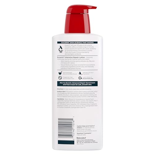 Eucerin Intensive Repair Body Lotion with Urea, AHA and NMF, 16.9 FL OZ