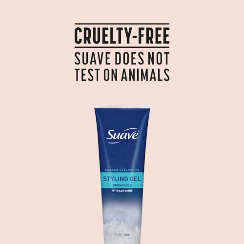 Suave Men Barber Essentials Hair Gel, Strong Hold & Low Shine, 9 oz