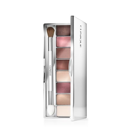 Clinique All About Shadow Eyeshadow Palette Makeup, 8 Silky + Buildable Shades | Safe For Sensitive Eyes, Best of Black Honey, 0.41 Ounce