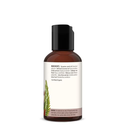 Banyan Botanicals Bhringaraj & Amla Organic Hair Oil - Ayurvedic Scalp & Hair Treatment for Thick, Lustrous Locks - All Hair Types - 2 oz. - Non-GMO, Sustainably Sourced