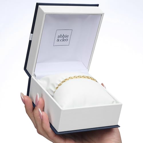 Abbie+Cleo 10K Real Gold Rope Chain Bracelet for Men and Women - Cadena de Oro para Hombres y Mujeres - (10k - 5mm - 9 Inch)