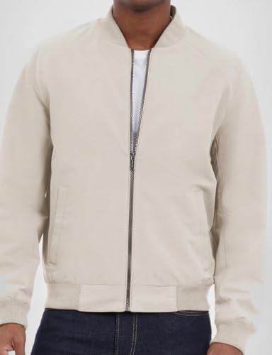 Michael Kors Men's Lightweight Bomber Jacket, Wind and Water Resistant, Dune, X-Large