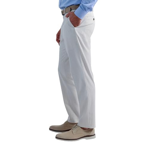 Haggar Men's JMH Premium Slim Fit Heather Fine Twill Dress Pants Natural