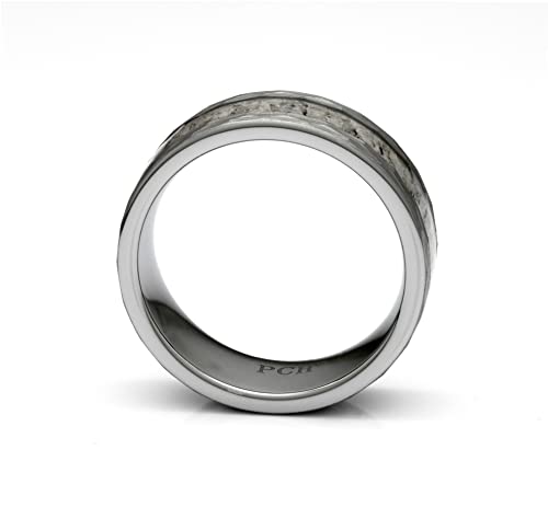PCH Jewelers Deer Antler Ring in Tungsten Hammered Finish 8mm Comfort Fit Wedding Band (9)