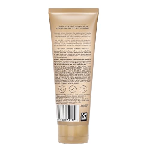 Jergens Natural Glow +Firming Self Tanner Body Lotion, Fair to Medium Skin Tone, Sunless Tanning Moisturizer with Collagen and Elastin. Helps to Visibly Reduce Cellulite, 7.5 Fl Oz
