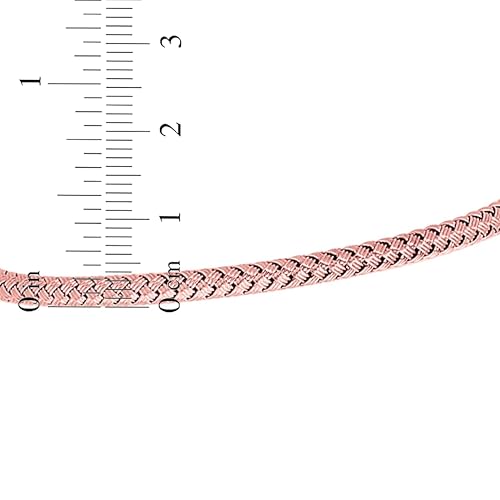 Floreo 14k Rose Gold 3.4mm Slim Weaved Bangle Bracelet, 7.25 Inch
