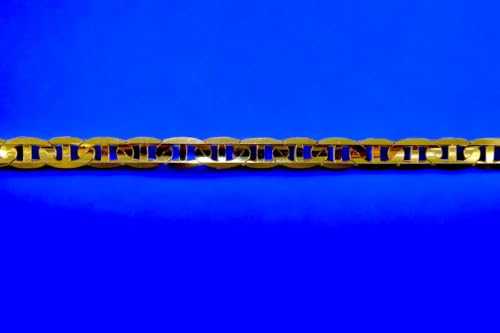 14K Yellow Gold SOLID Anchor Mariner Necklace Bracelet Chain Link Men Women Jewelry 6.4g | 6mm | 8 Inches | MADE IN ITALY