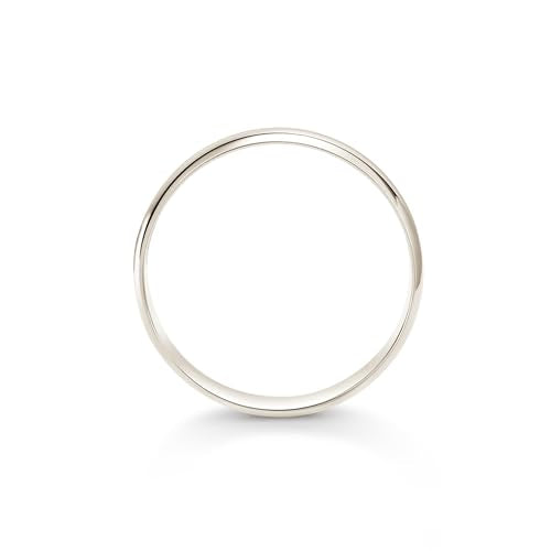 Oxford Ivy Wedding Band Solid 10K White Gold 5mm Plain Ring, Size 7.5