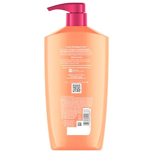 L'Oreal Paris Elvive Dream Lengths Restoring Shampoo With Fine Castor Oil and Vitamins B3 and B5 for Long, Damaged Hair, Visibly Repairs Damage Without Weighdown With System, 28 Fl Ounce