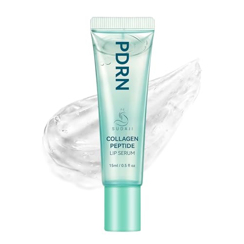 PDRN Lip Serum 0.5 fl.oz, Collagen Peptide Gloss Lip Balm for Hydrates