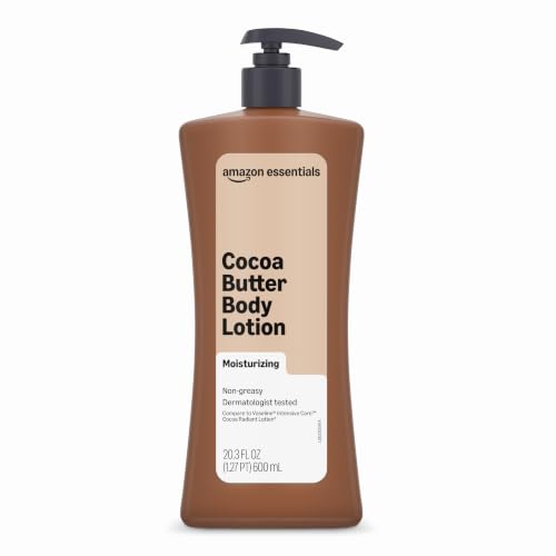 Amazon Essentials Cocoa Butter Body Lotion, Lightly Scented, 20.3 Fl Oz, Pack of 1 (Previously Amazon Basics)
