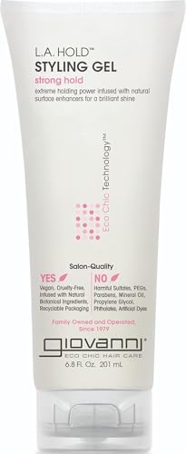 GIOVANNI L.A. Hold Styling Gel, Strong Hold, Vegan, 6.8 oz (1 Pack)