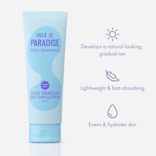 Isle of Paradise Daily Self-Tan Lotion, Gradual Self Tanner, 6.25 Oz