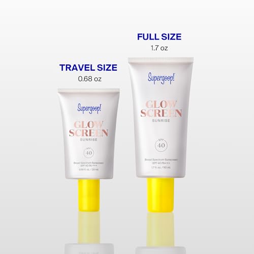 Supergoop! Glowscreen SPF 40, Sunrise (Champagne Glow) - 1.7 fl oz - Glowy Primer + Broad Spectrum Tinted Sunscreen - Helps Filter Blue Light - Hydration - Hyaluronic Acid & Vitamin B5
