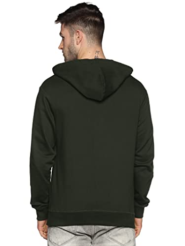 Klizzer Luxury Men's 100% Cotton Pullover Hoodie, Fleece Heavyweight Hooded Sweatshirt With Front Pocket (Forest Green, L)