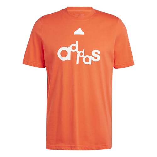 adidas Men's Graphic Printed T-Shirt, Bright Red, Large