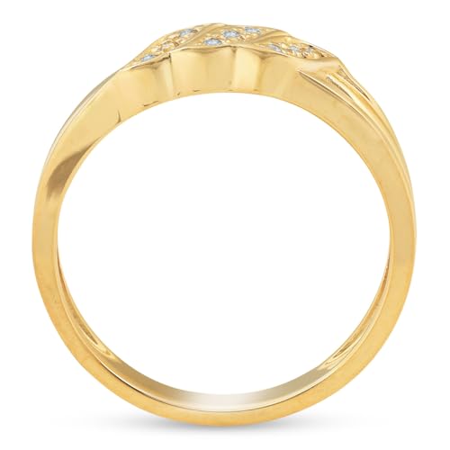 P3 POMPEII3 Pompeii Mens 10k Yellow Gold Diamond Ring Anniversary Wedding Band - Size 9