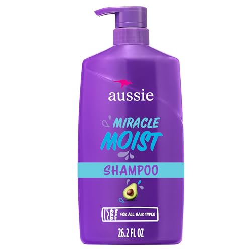 Aussie Miracle Moist Shampoo: Hydrating & Gentle Cleansing Treatment with Avocado & Jojoba Oil, 26.2 Fl Oz