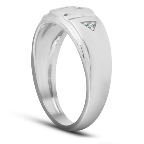 P3 POMPEII3 Pompeii Mens Diamond Cross Wedding Ring 10k White Gold - Size 9