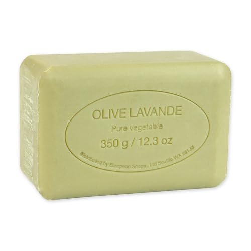 Pre de Provence Artisanal Soap Bar, Natural French Skincare, Enriched with Organic Shea Butter, Quad Milled for Rich, Smooth & Moisturizing Lather, Olive Oil & Lavender, 12.3 Ounce
