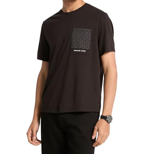 Michael Kors Men's MK Signature Pocket T-Shirt, Black, M