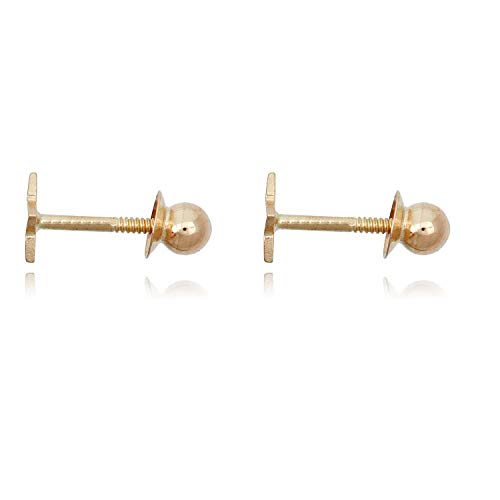 AVORA 10K Yellow Gold Polished Star Screw Back Earrings