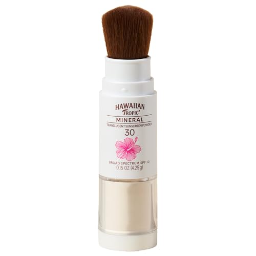Hawaiian Tropic Mineral Powder Sunscreen Brush SPF 30, 0.15 Oz