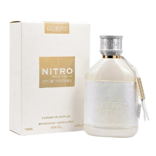 Dumont Nitro White Intensely Extrait De Parfum 3.4 Fl Oz (100ml) – Long Lasting Unisex Perfume Warm Spicy Woody Fragrance with Rum, Apple, Vanilla & Amber