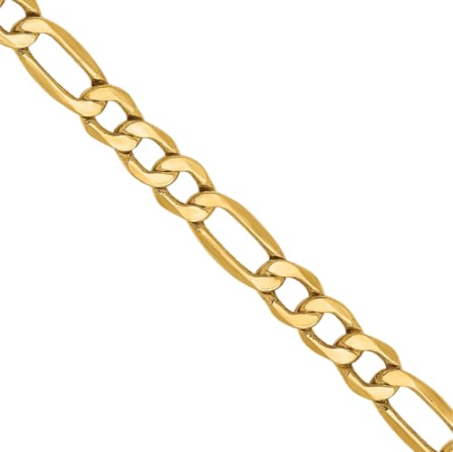 IceCarats 14K Yellow Gold 3.5mm Figaro Chain Link Bracelet, 7 inch
