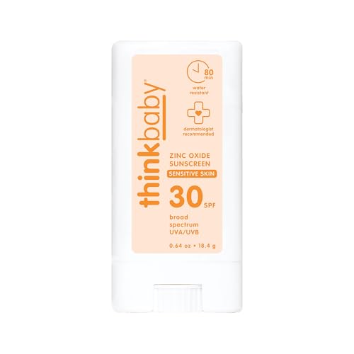 Thinkbaby Baby Sunscreen Stick for Sensitive Skin SPF 30, 0.64oz, Vegan