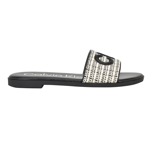 Calvin Klein Women's Koty Flat Sandal, Black, 8