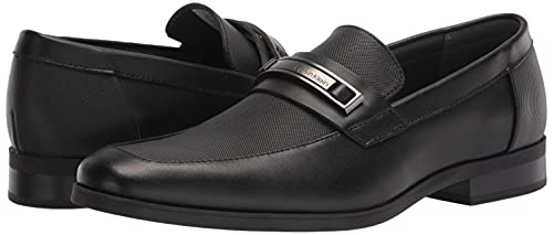 Calvin Klein Men's Jameson Loafers, Black Leather 001, 11.5