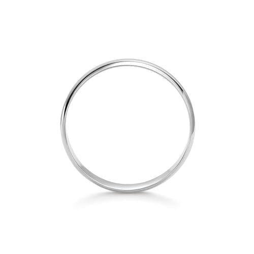 Oxford Ivy Wedding Band Solid 10K White Gold 6mm Plain Ring, Size 8