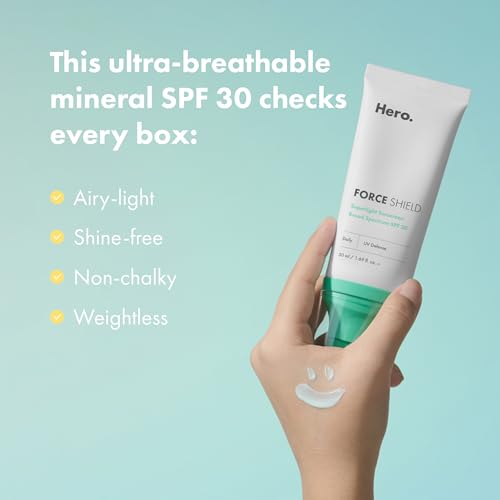 Hero Cosmetics Force Shield Superlight Sunscreen SPF 30, 1.69 Fl Oz
