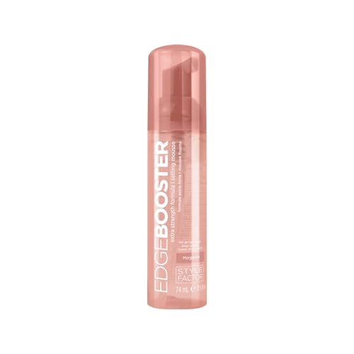 Style Factor EDGE BOOSTER Extra Strength Setting Mousse Travel Size – Frizz Control, Extra Volume, and Conditioning – 2.5oz Morganite Mousse for Curly Hair