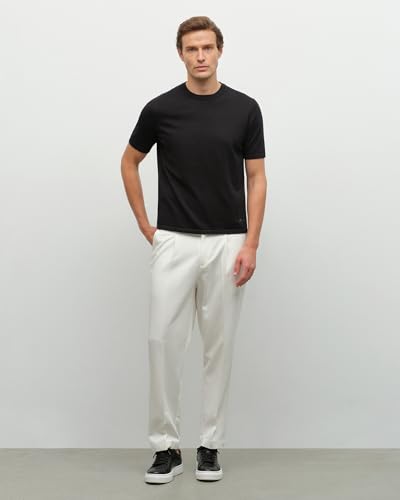 KVSS Men's T-Shirts Pima Supima Cotton & Cashmere Lightweight Breathable Knit T Shirt Short Sleeve Round Neck Luxury T-Shirt