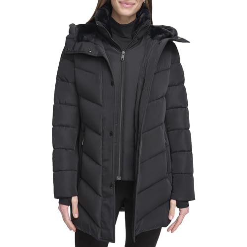 Calvin Klein Women's Outerwear Jacket,Black,L