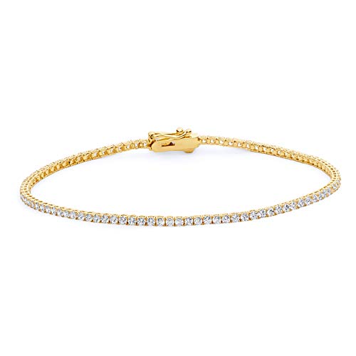 14k REAL Yellow Gold Tennis Bracelet (1.75mm) - 7.25"