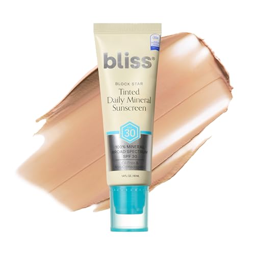 Bliss Block Star Tinted Mineral Face Sunscreen SPF 30 - 1.4 Fl Oz - Radiant
