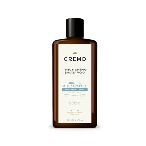 Cremo Juniper & Eucalyptus Barber Grade Thickening Shampoo, 16 Fl Oz