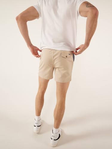 Chubbies Chino Shorts Men 5.5 Inch - Mens Shorts Casual with Elastic Waistband, Side and Back Pockets, Stretch Cotton Blend (Khakinators, Medium)