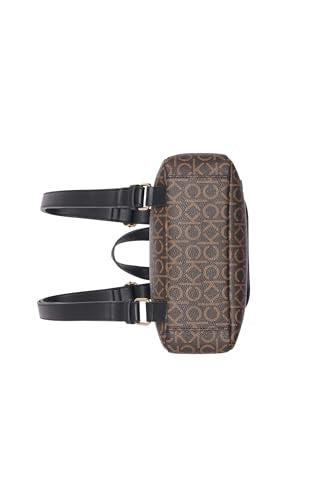 Calvin Klein Reyna Signature Key Item Flap Backpack, Brown/Khaki/Black, One Size